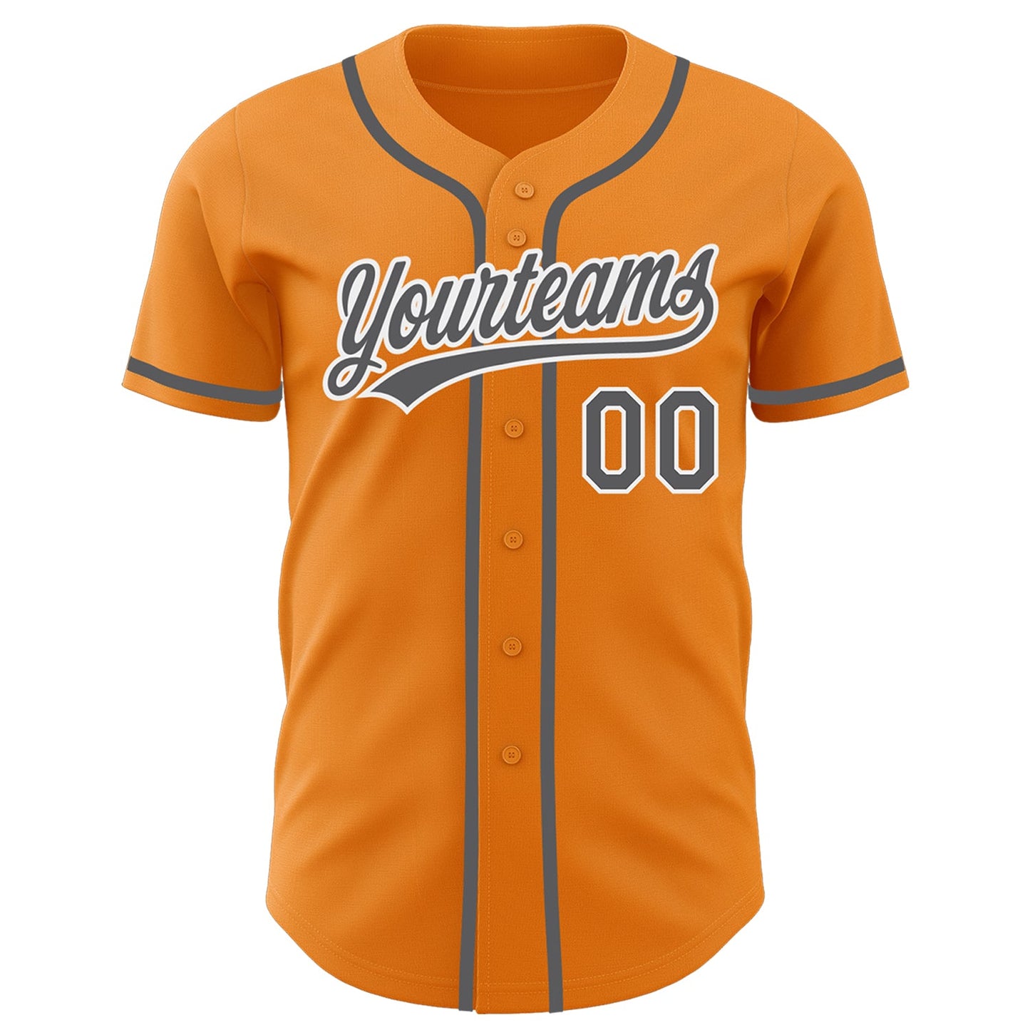 Custom Bay Orange Steel Gray-White Authentic Baseball Jersey view 2