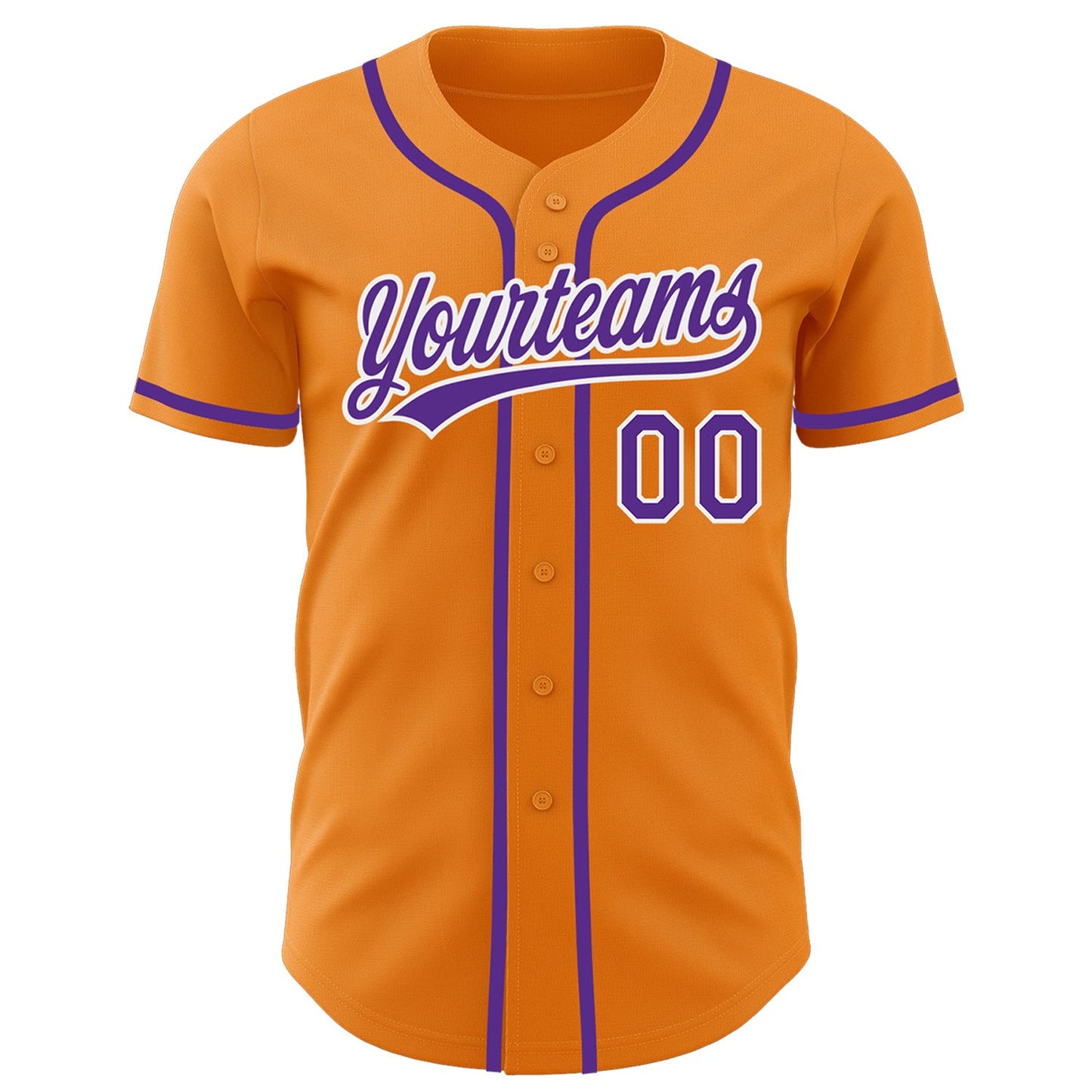 Custom Bay Orange Purple-White Authentic Baseball Jersey view 2