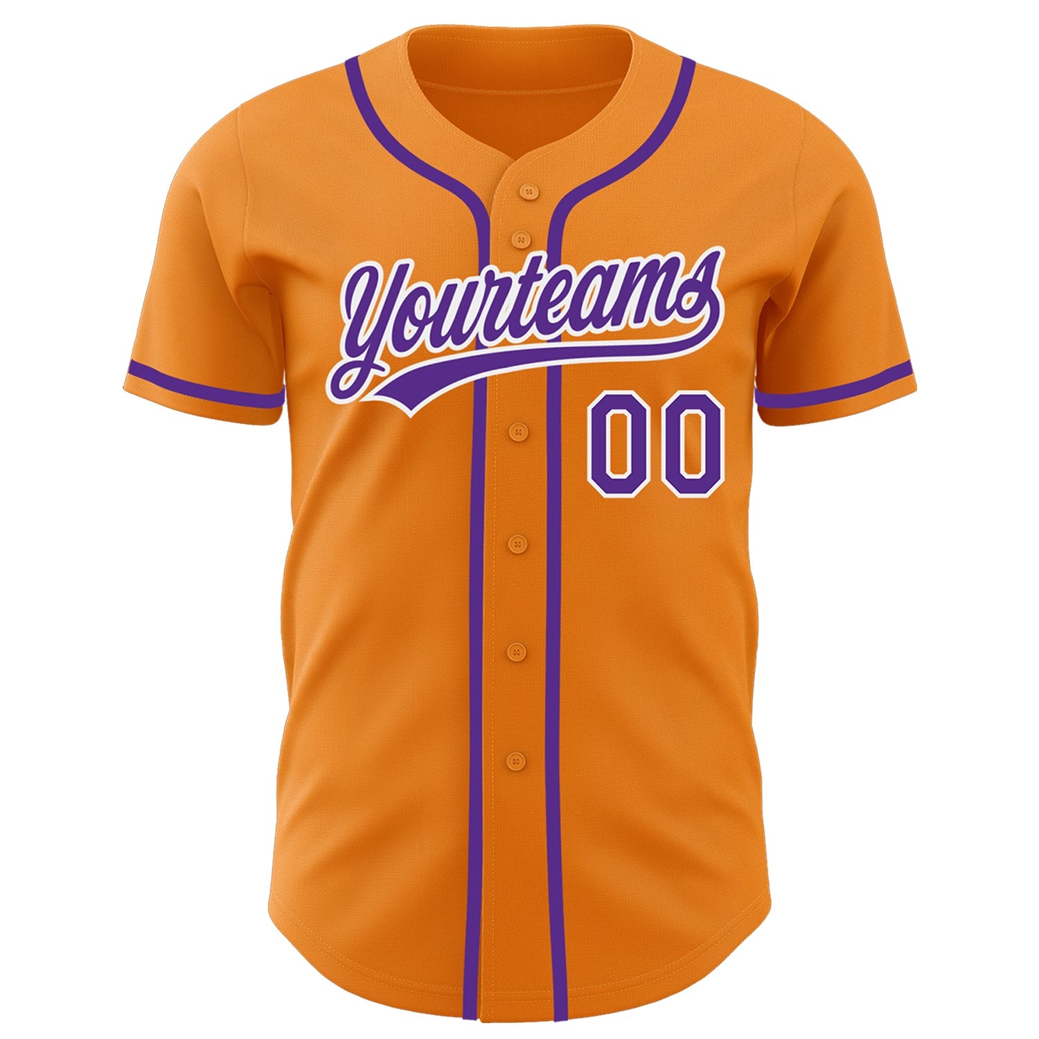Custom Bay Orange Purple-White Authentic Baseball Jersey view 2