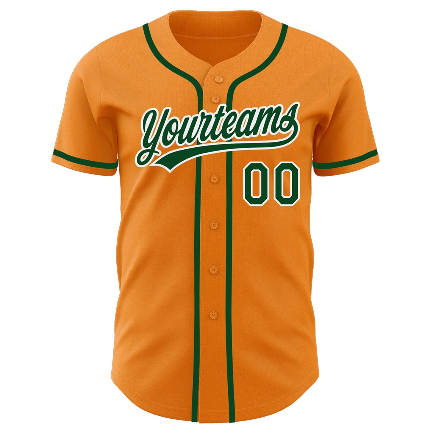 Custom Bay Orange Green-White Authentic Baseball Jersey view 2