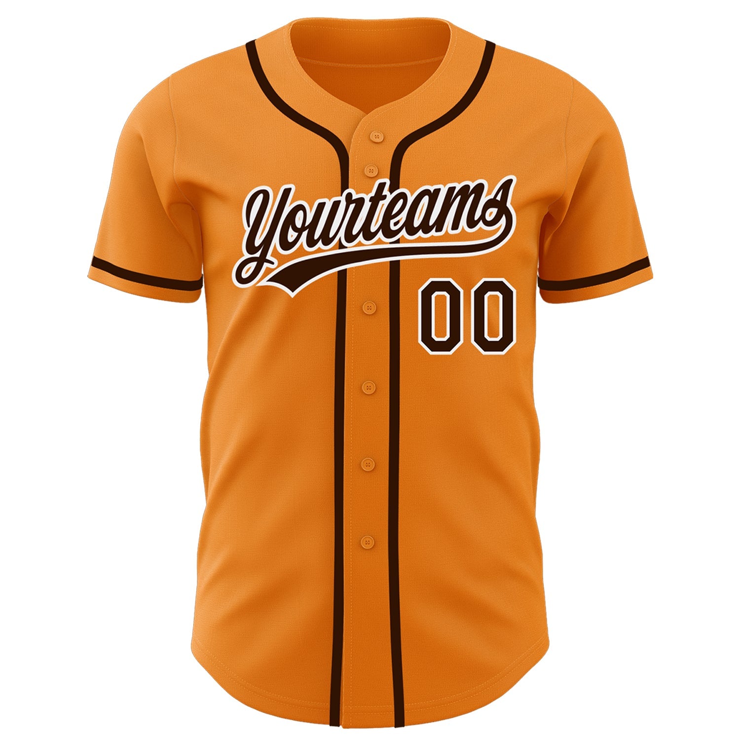 Custom Bay Orange Brown-White Authentic Baseball Jersey view 2