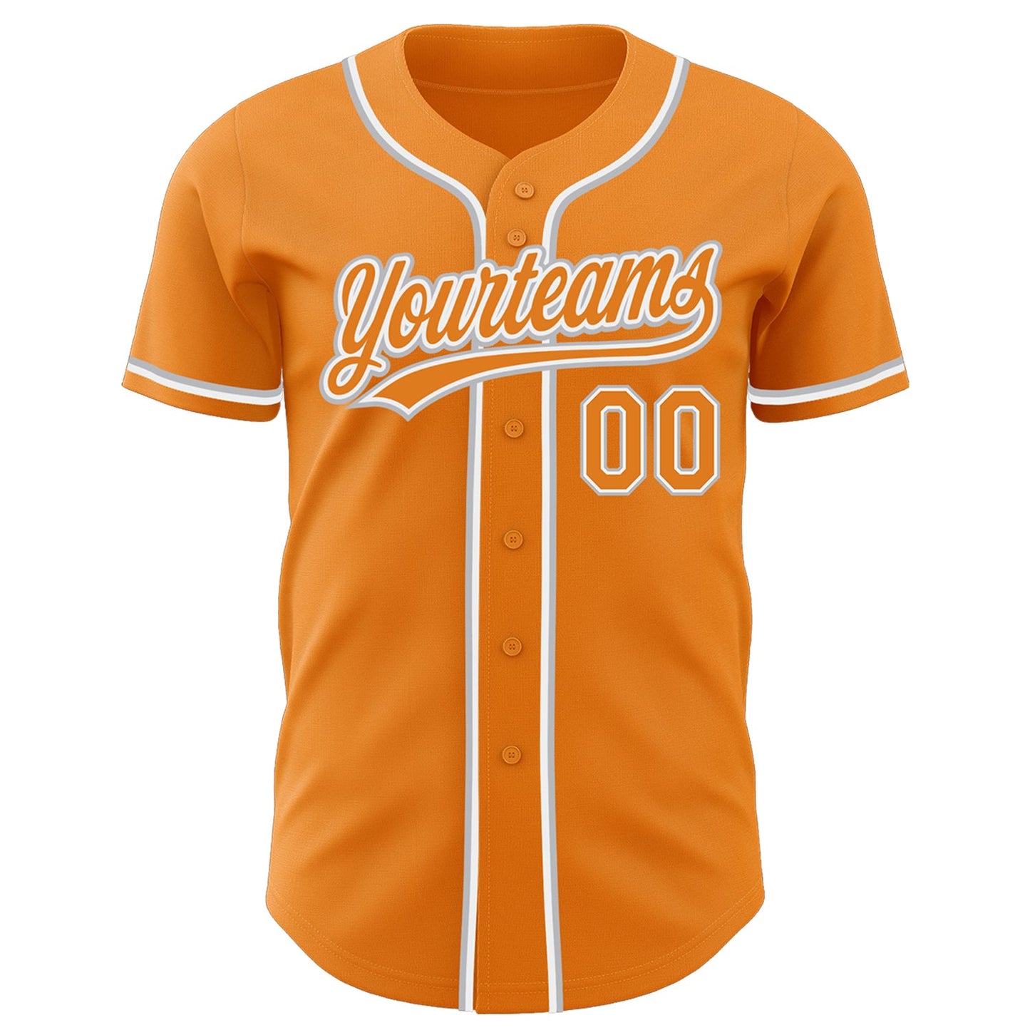 Custom Bay Orange White-Gray Authentic Baseball Jersey view 3