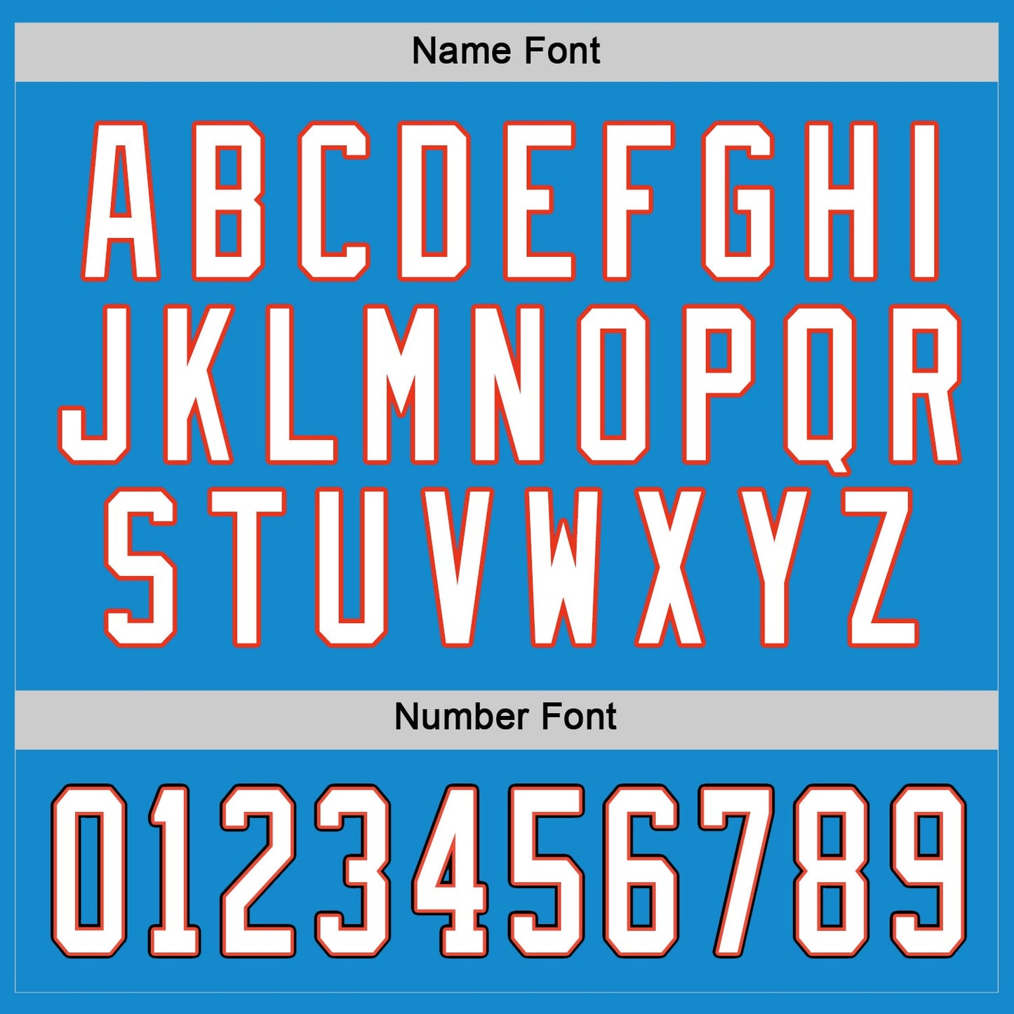 Custom Blue White-Orange Hockey Jersey view 3