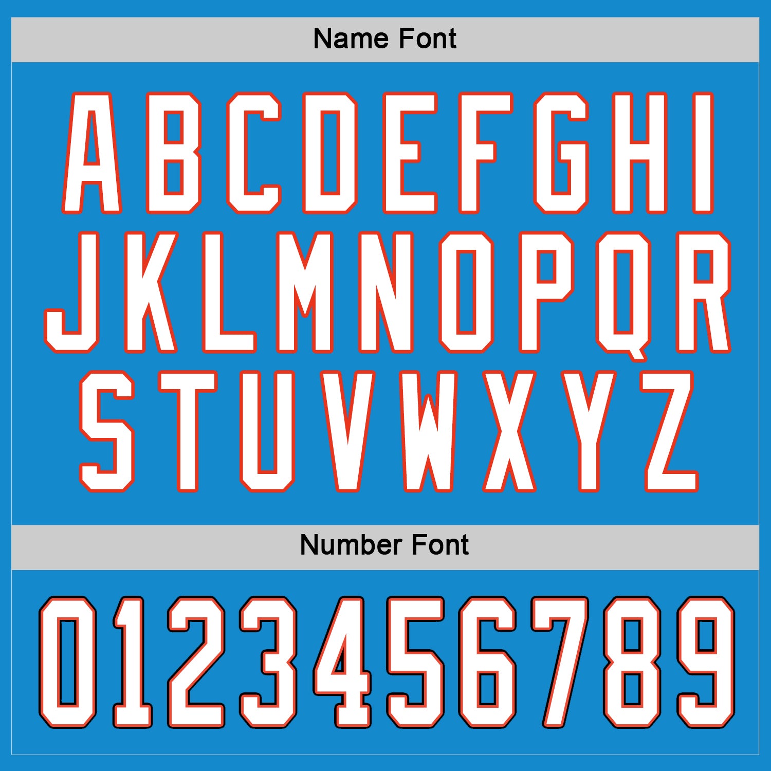 Custom Blue White-Orange Hockey Jersey view 3