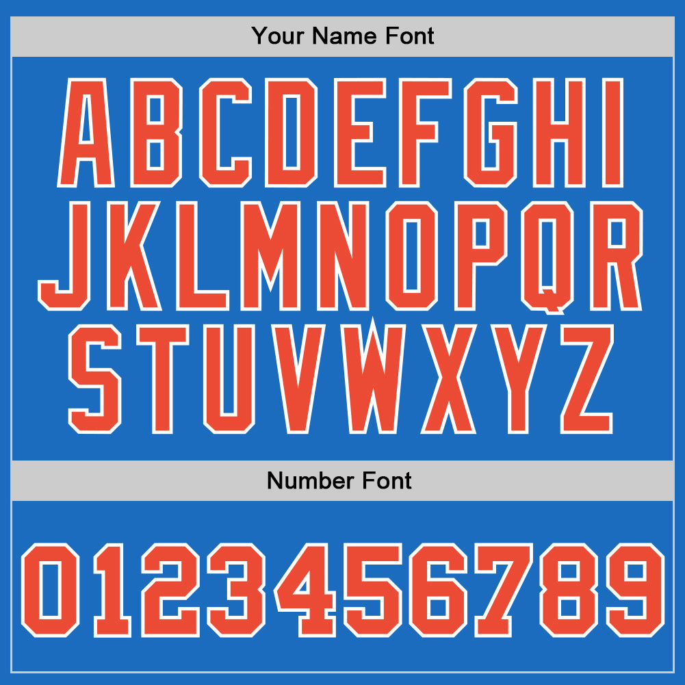 Custom Blue Orange-White Authentic Throwback Basketball Jersey view 4