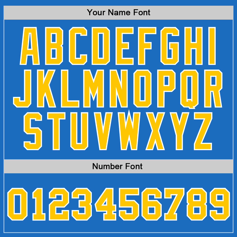 Custom Blue Gold-White Authentic Throwback Basketball Jersey view 4