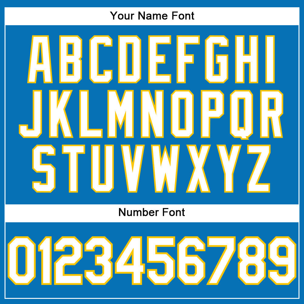 Custom Blue White-Yellow Performance T-Shirt view 4