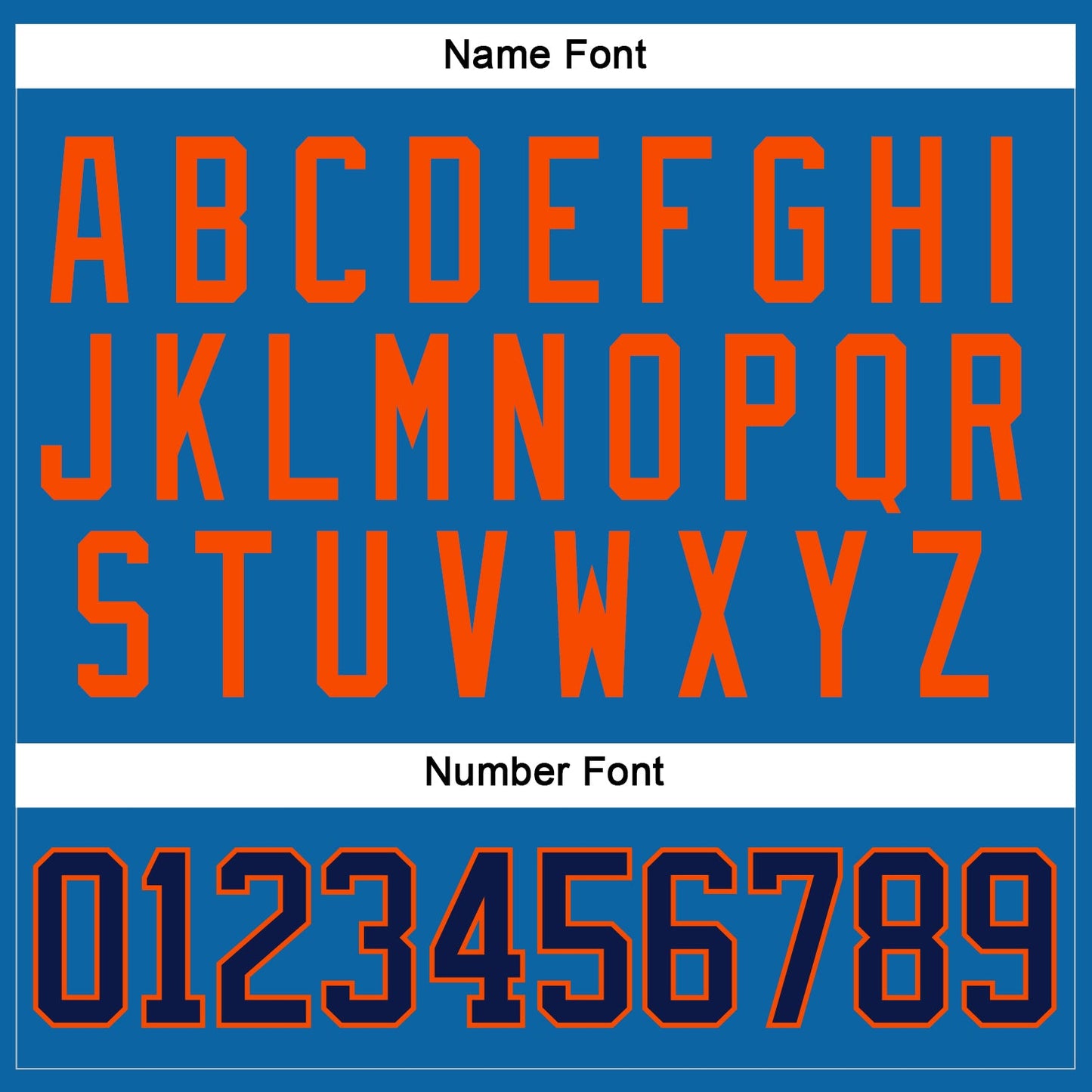 Custom Blue Navy-Orange Hockey Jersey view 5