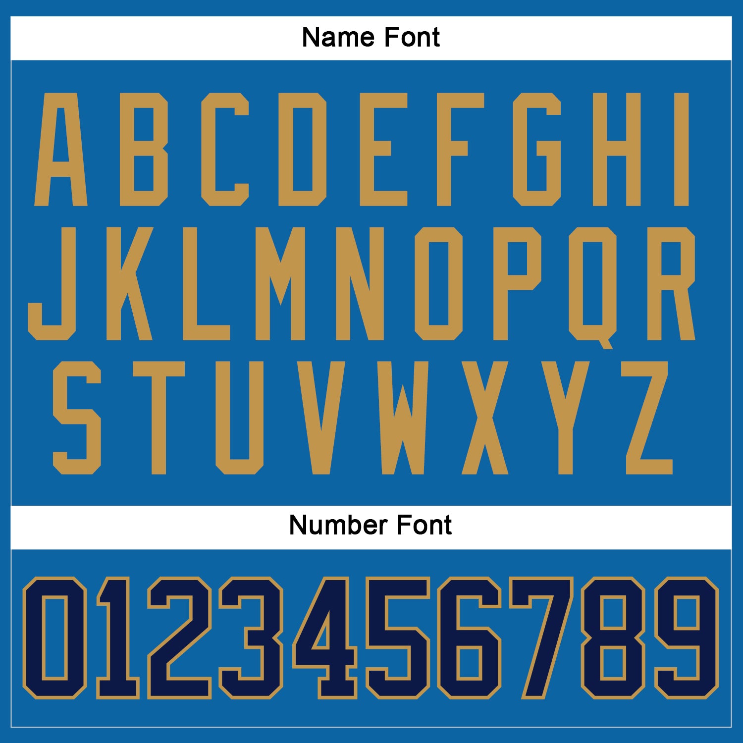 Custom Blue Navy-Old Gold Hockey Jersey view 5