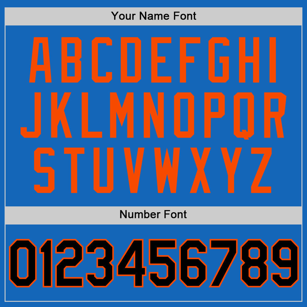 Custom Blue Black-Orange Authentic Throwback Basketball Jersey view 4