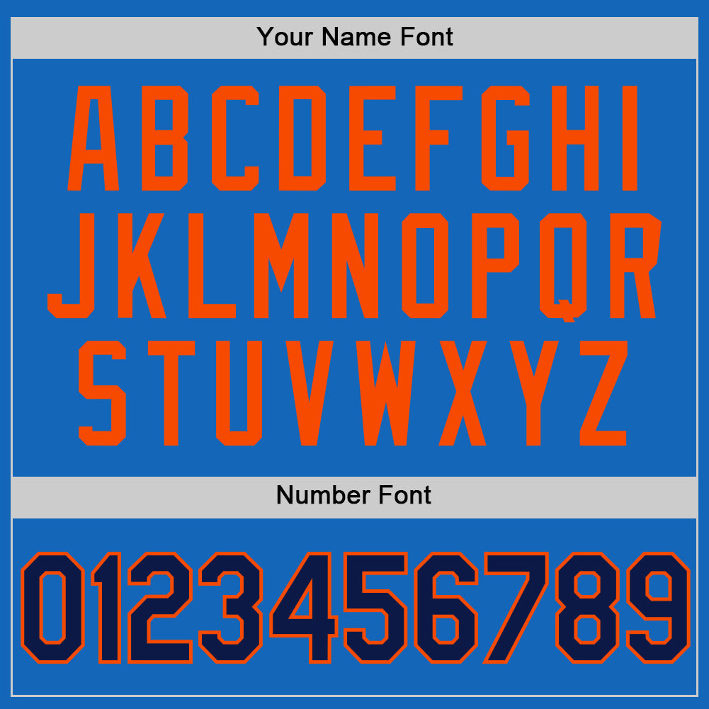 Custom Blue Navy-Orange Authentic Throwback Basketball Jersey view 4