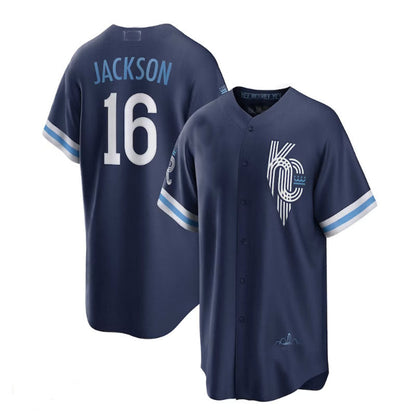 Kansas City Royals #16 Bo Jackson City Connect Replica Player Jersey - Navy Baseball Jerseys - Main View