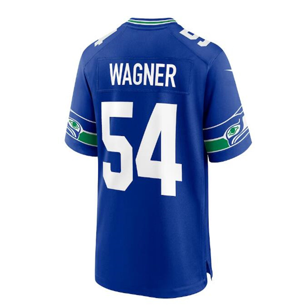 S.Seahawks #54 Bobby Wagner Throwback Player Game Jersey - Royal Stitched American Football Jerseys - Main View