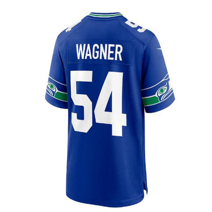 S.Seahawks #54 Bobby Wagner Throwback Player Game Jersey - Royal Stitched American Football Jerseys - Main View
