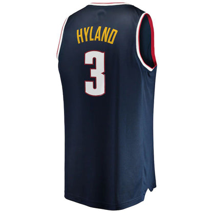 D.Nuggets #3 Allen Iverson Fanatics Branded 2021-22 Fast Break Replica Jersey Icon Edition Navy Stitched American Basketball Jersey - Main View