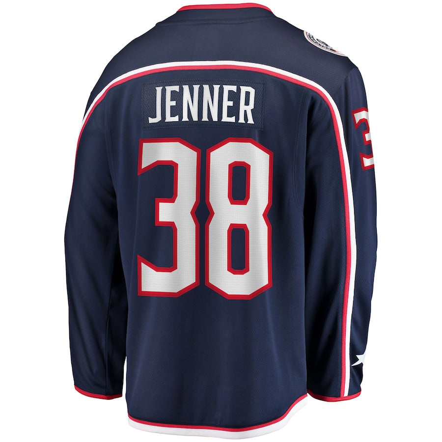 C.Blue Jackets #38 Boone Jenner Home Breakaway Player Jersey Navy Stitched American Hockey Jerseys - Main View