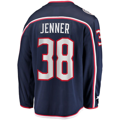 C.Blue Jackets #38 Boone Jenner Home Breakaway Player Jersey Navy Stitched American Hockey Jerseys - Main View