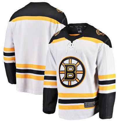 B.Bruins Fanatics Branded Breakaway Away Jersey White Stitched American Hockey Jerseys - Main View