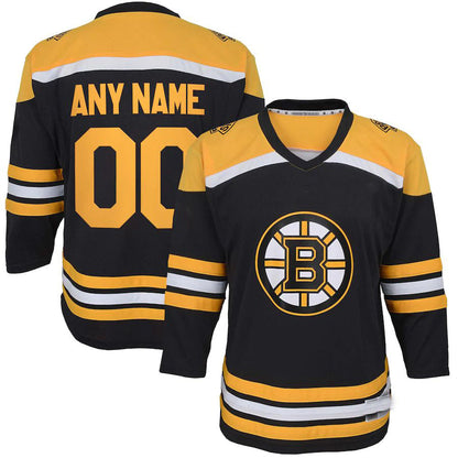 Custom B.Bruins Home Replica Jersey Black Stitched American Hockey Jerseys - Main View