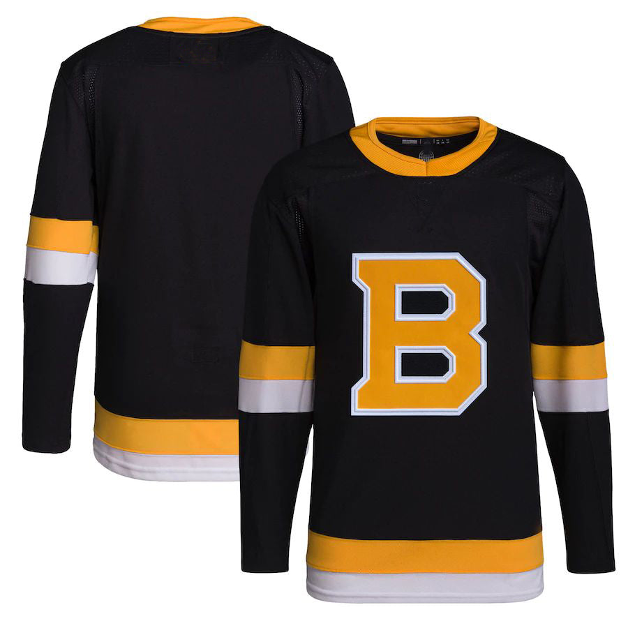 B.Bruins Alternate Primegreen Authentic Pro Jersey Black Stitched American Hockey Jerseys - Main View