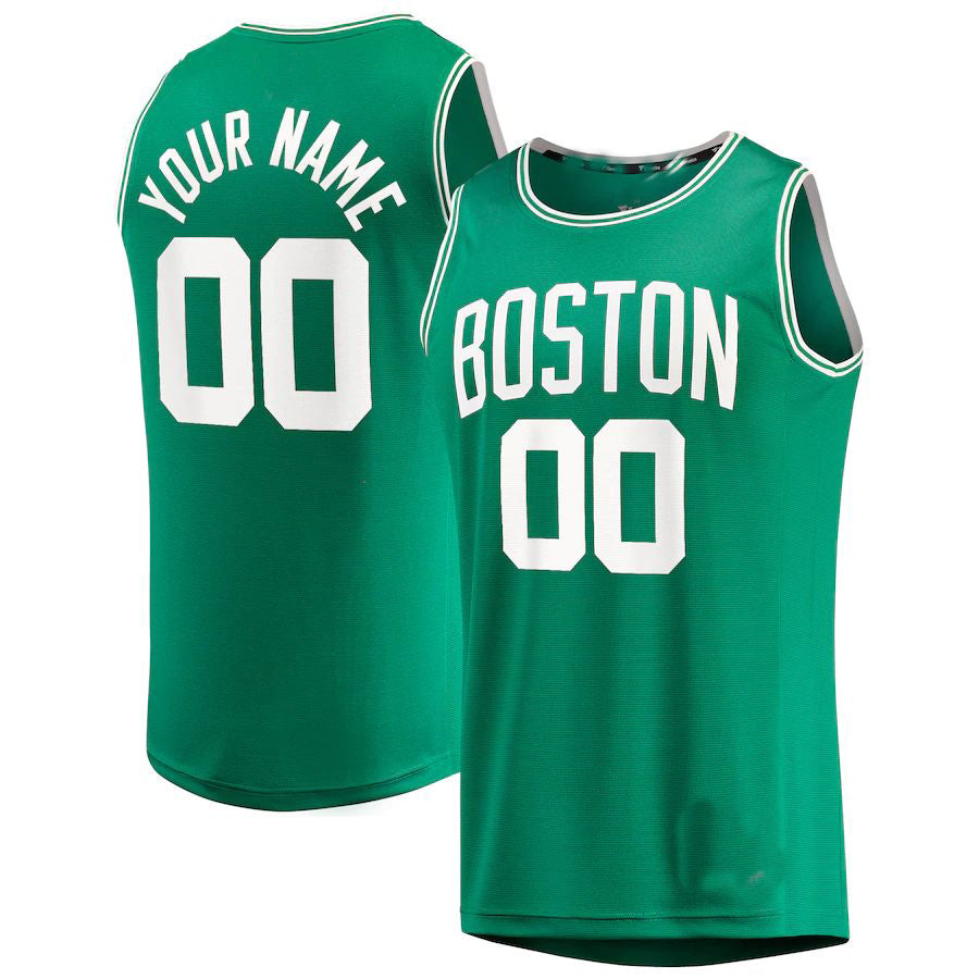 Custom B.Celtics Fanatics Branded Fast Break Custom Replica Jersey Kelly Green Icon Edition American Stitched Basketball Jersey - Main View