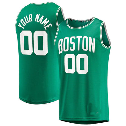Custom B.Celtics Fanatics Branded Fast Break Custom Replica Jersey Kelly Green Icon Edition American Stitched Basketball Jersey - Main View