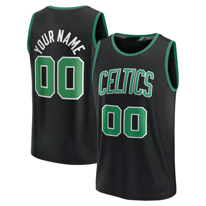 Custom B.Celtics Fanatics Branded Fast Break Replica Jersey Statement Edition Black American Stitched Basketball Jersey - Main View