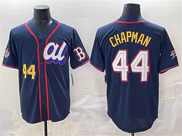 Boston Red Sox American League #44 Aroldis Chapman Navy 2025 All-Star Edition Limited Stitched Baseball Jersey - Main View