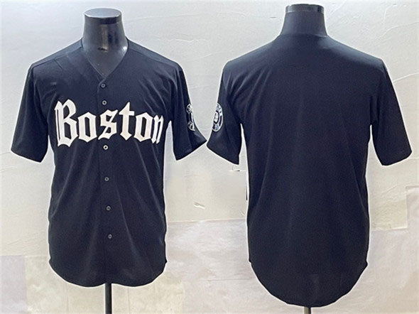Boston Red Sox Blank Black Gothic Vapor Limited Stitched Baseball Jersey - Main View