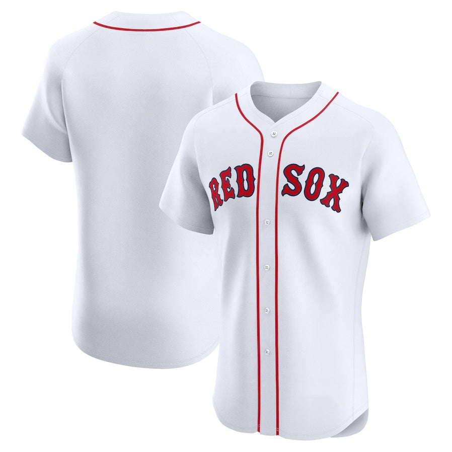 Boston Red Sox Home Elite Jersey - White Stitched Baseball Jersey - Main View