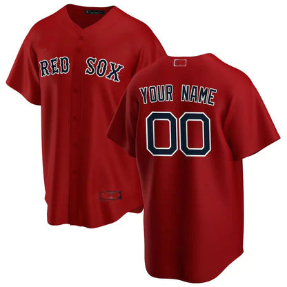 Baseball Jerseys Custom Boston Red Sox Red Alternate Replica Custom Jersey - Main View