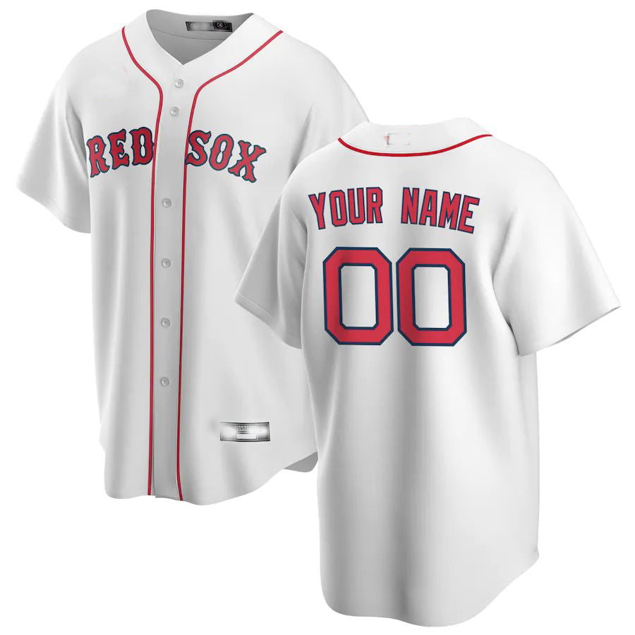 Baseball Jerseys Custom Boston Red Sox White Home Replica Custom Jersey - Main View