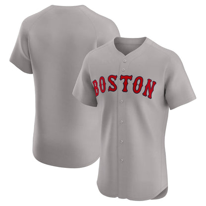 Boston Red Sox Road Elite Jersey - Gray Stitched Baseball Jersey - Main View