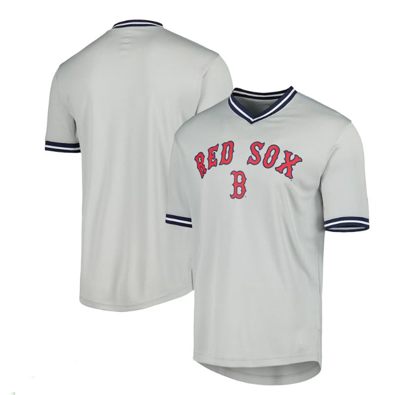 Boston Red Sox V-Neck Jersey - Gray Baseball Jerseys - Main View