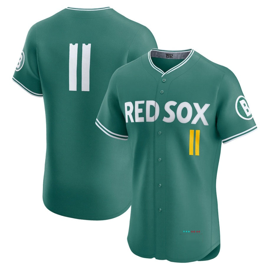 Boston Red Sox #11 Rafael Devers 2025 City Connect Elite Player Jersey - Green Stitched Baseball Jersey - Main View