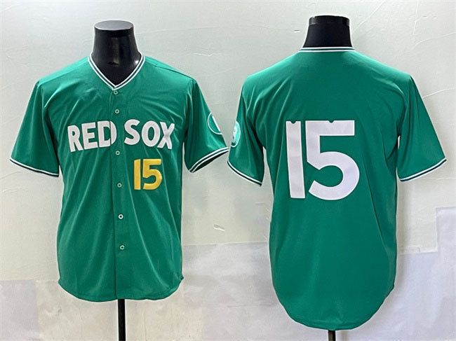 Boston Red Sox #15 Dustin Pedroia Green 2025 City Connect Limited Stitched Baseball Jersey - Main View