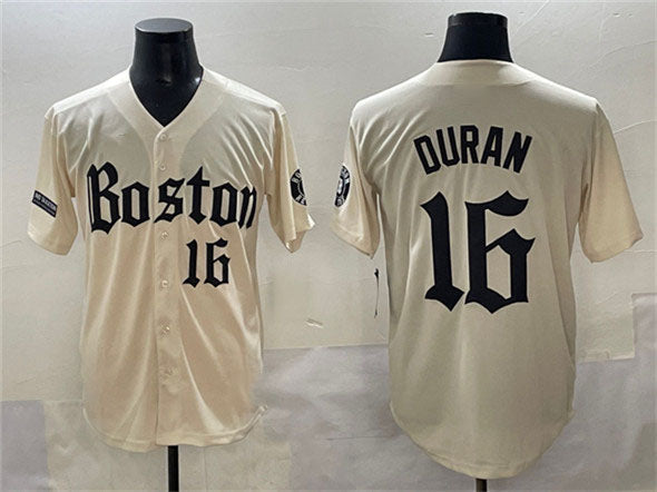 Boston Red Sox #16 Jarren Duran Cream Gothic Vapor Limited Stitched Baseball Jersey - Main View