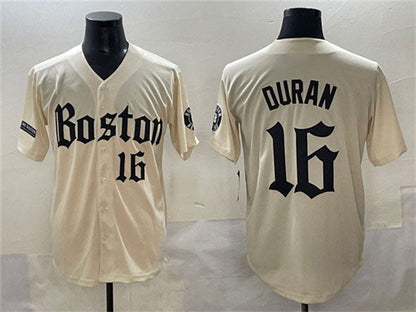 Boston Red Sox #16 Jarren Duran Cream Gothic Vapor Limited Stitched Baseball Jersey - Main View