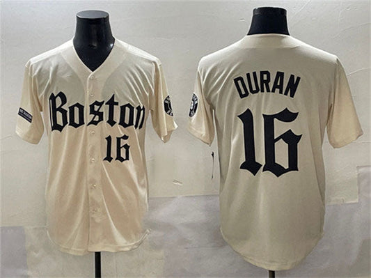 Boston Red Sox #16 Jarren Duran Cream Gothic Vapor Limited Stitched Baseball Jersey - Main View