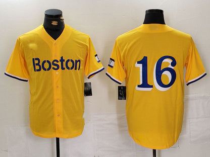 Boston Red Sox #16 Jarren Duran Gold City Connect Stitched Baseball Jersey - Main View