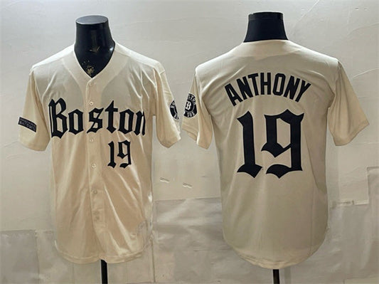 Boston Red Sox #19 Roman Anthony Cream Gothic Vapor Limited Stitched Baseball Jersey - Main View