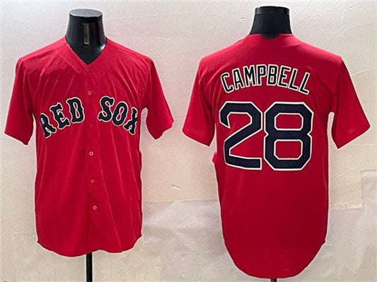 Boston Red Sox #28 Kristian Campbell Red Cool Base Stitched Baseball Jersey - Main View