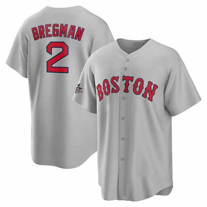 Boston Red Sox #2 Alex Bregman 2025 All-Star Game Road Replica Player Jersey - Gray Stitched Baseball Jersey - Main View