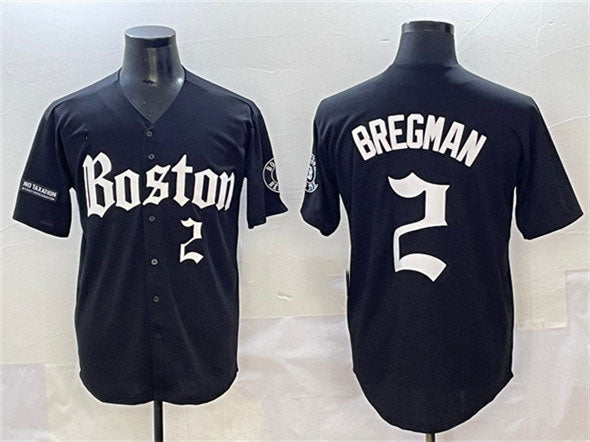 Boston Red Sox #2 Alex Bregman Black Gothic Vapor Limited Stitched Baseball Jersey - Main View