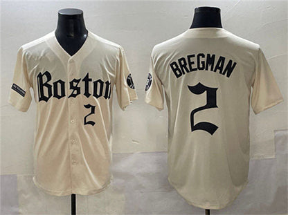 Boston Red Sox #2 Alex Bregman Cream Gothic Vapor Limited Stitched Baseball Jersey - Main View