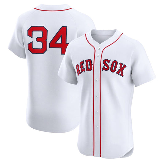 Boston Red Sox #34 David Ortiz Home Elite Jersey - White Stitched Baseball Jersey - Main View
