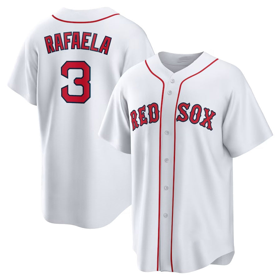Boston Red Sox #3 Ceddanne Rafaela Home Replica Jersey - White Stitched Baseball Jersey - Main View