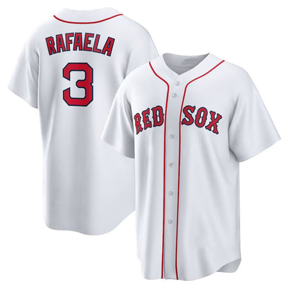 Boston Red Sox #3 Ceddanne Rafaela Home Replica Jersey - White Stitched Baseball Jersey - Main View