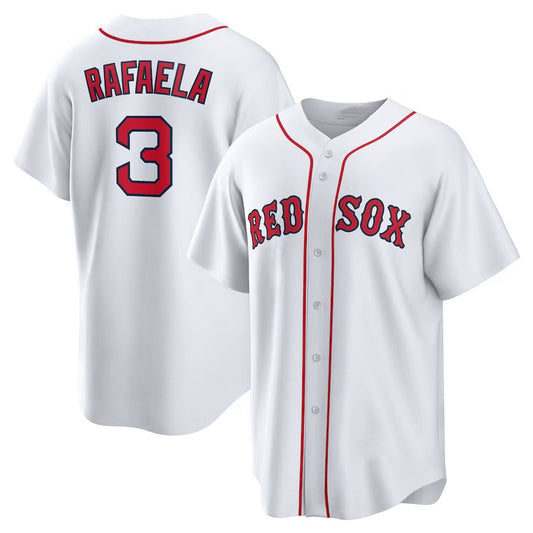 Boston Red Sox #3 Ceddanne Rafaela Home Replica Jersey - White Stitched Baseball Jersey - Main View