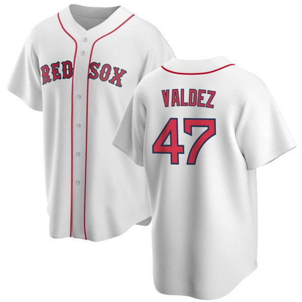 Boston Red Sox #47 Enmanuel Valdez White Cool Base Stitched Baseball Jersey - Main View